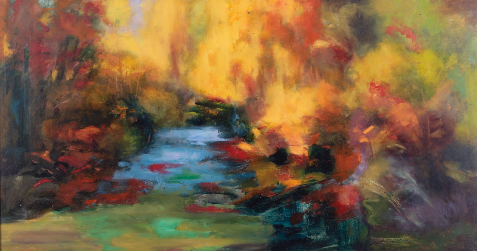 Tricia Berg, Colorado (b. 1952), Riverdance, oil on masonite (1 of 5)