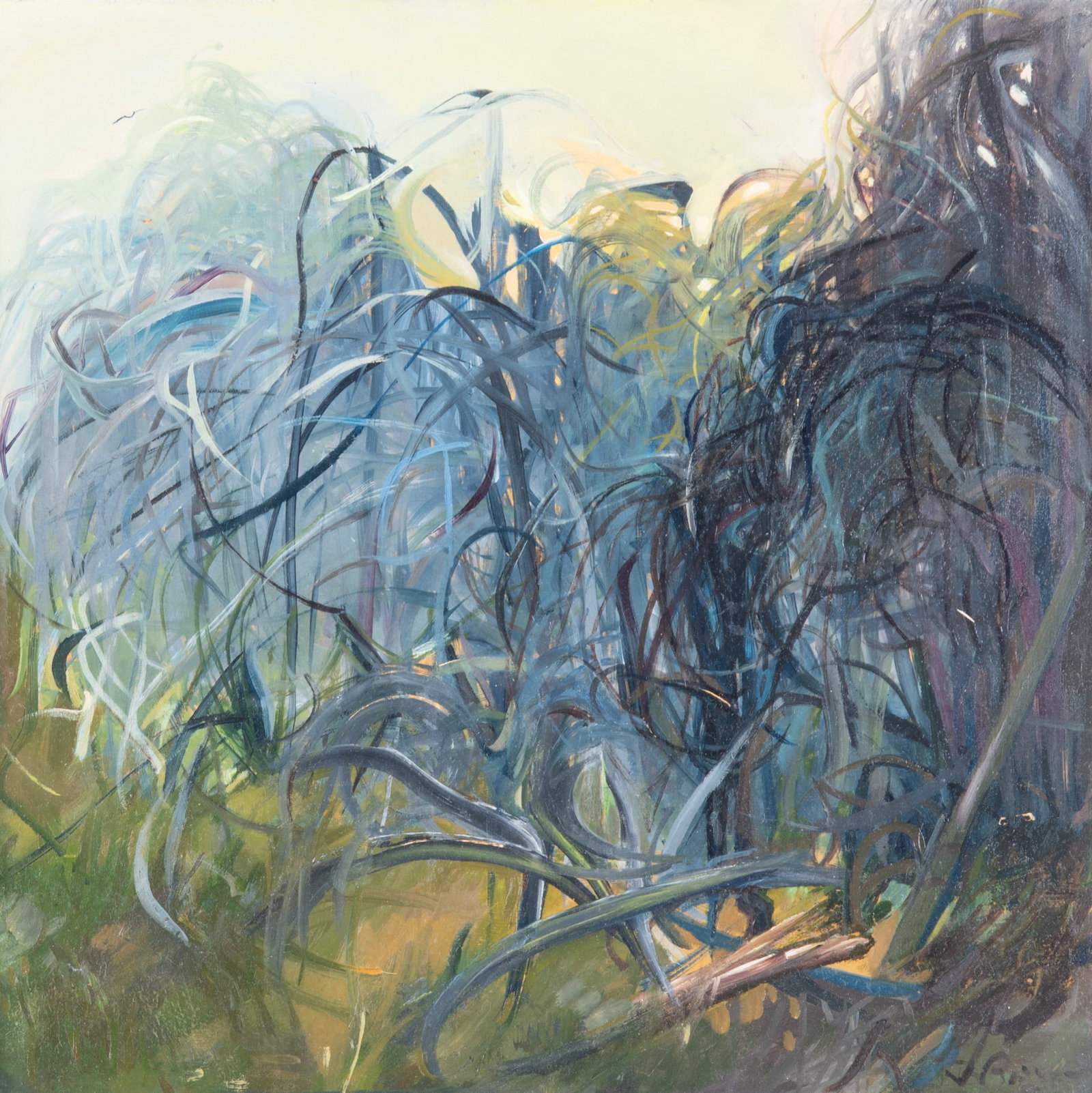 Jane Barrow, Australian (b. 1957), Lasso, 1988, oil on masonite: Jane Barrow Australian, (b. 1957) Lasso, 1988 oil on masonite signed lower right, framed. 12 x 12 inches