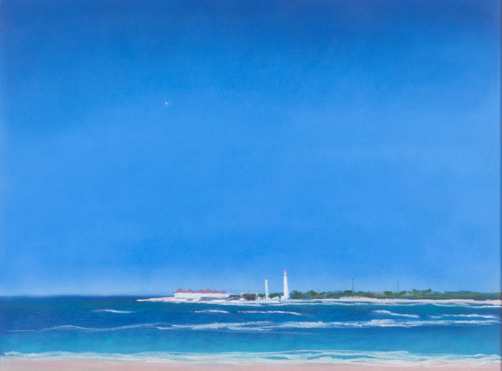 Joseph F (Joe) Sweeney, Philadelphia (b. 1950), Coastal View with Lighthouse, 1983, pastel (1 of 4)