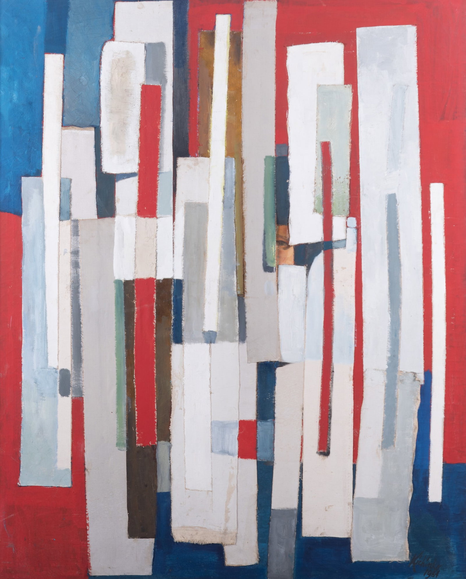 George Kichinko, 20th Century, Strip Tee, 1964, oil collage (1 of 5)