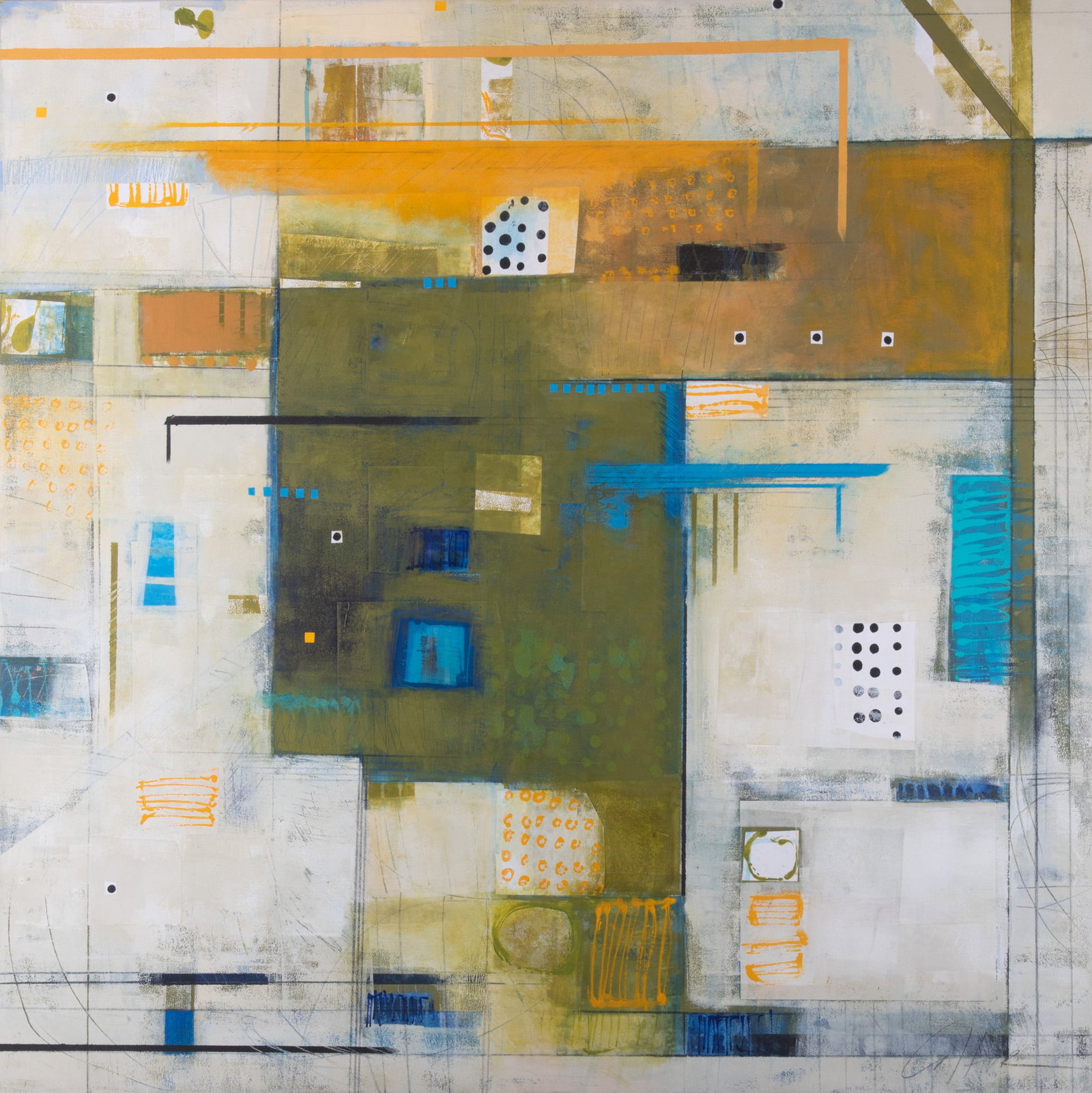 Deborah Colter, 20th/21st Centuries, Pleasure of Springtime, 2007, mixed media on canvas: Deborah Colter 20th/21st Centuries Pleasure of Springtime, 2007 mixed media on canvas signed, dated, and titled verso, unframed. 48 x 48 inches