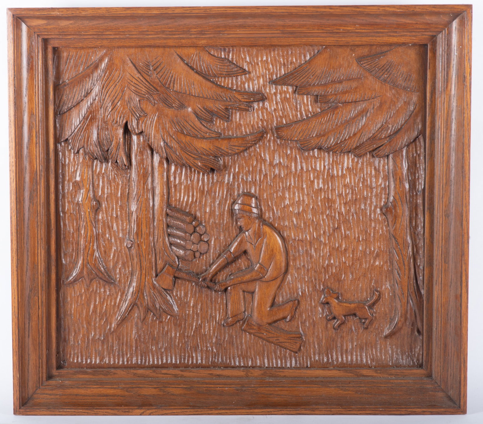 Large Carved Black Forest Oak Carving (1 of 3)