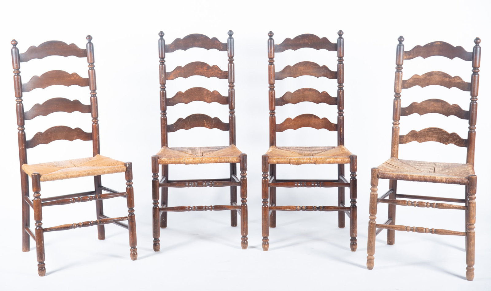 Set of Four Antique American Rush Seat Side Chairs (1 of 3)