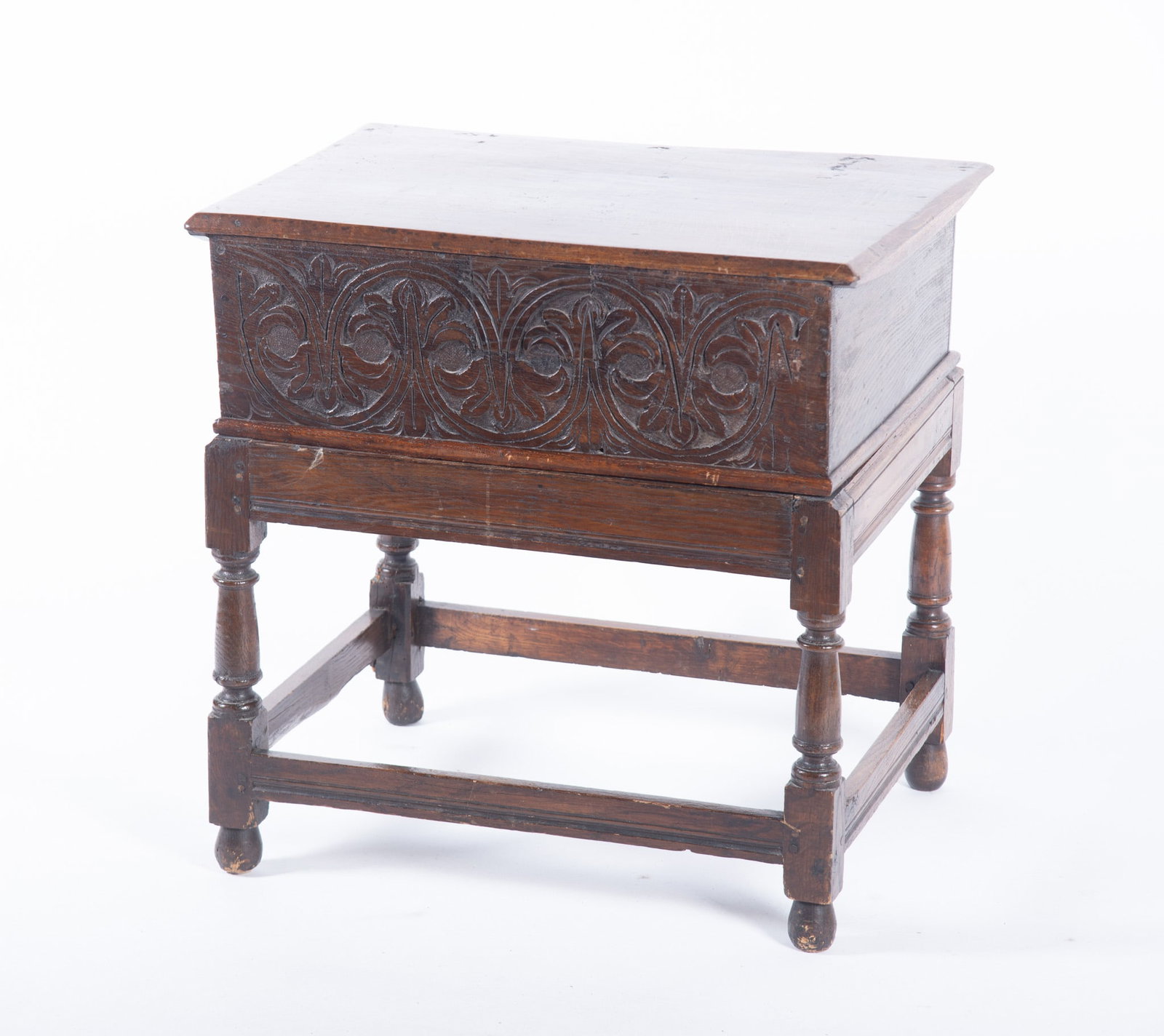 Antique English Oak Bible Box On Stand (1 of 3)