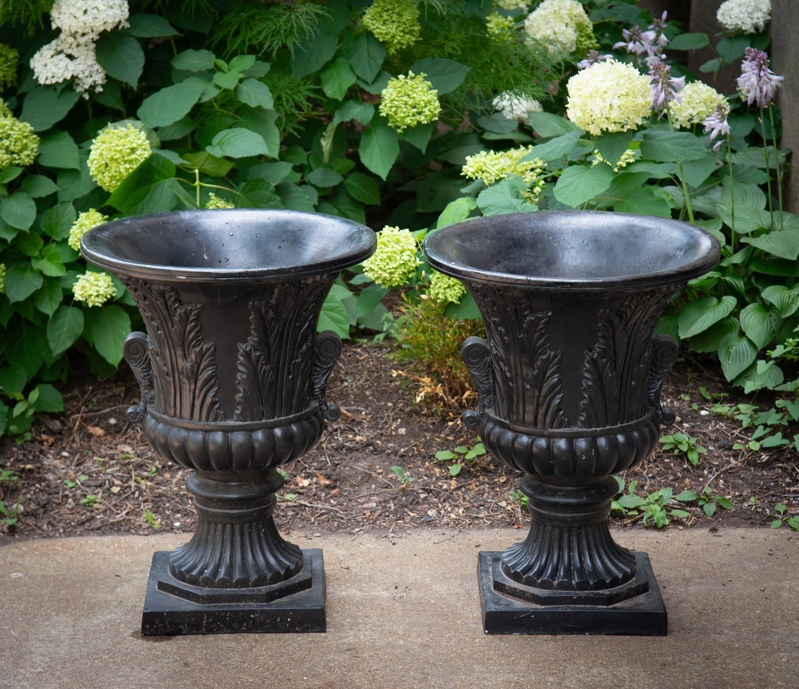 A Pair of Composite Campana Form Garden Urns (1 of 3)