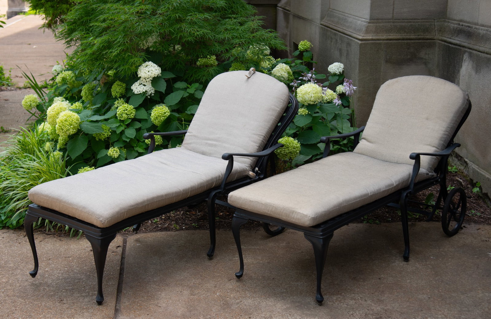 A Pair of Cast Metal Chaise Lounges (1 of 3)