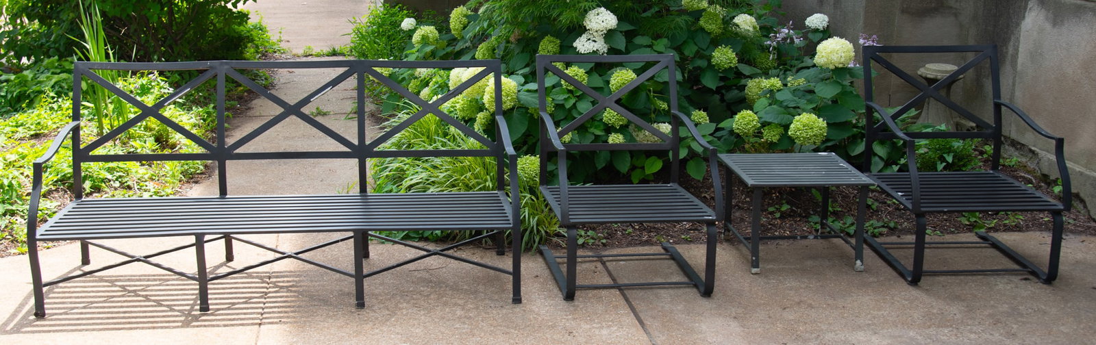 Restoration Hardware Outdoor Patio Settee, Rocking Chairs, and Side Table (1 of 3)