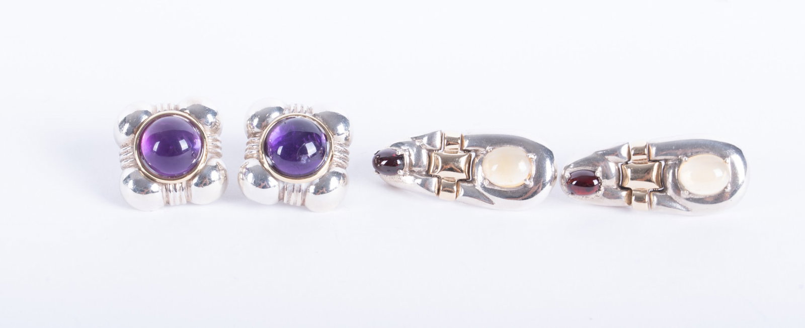 Sterling Silver Designer Earrings Enhanced with 14k & 18K Yellow Gold Trim (1 of 2)