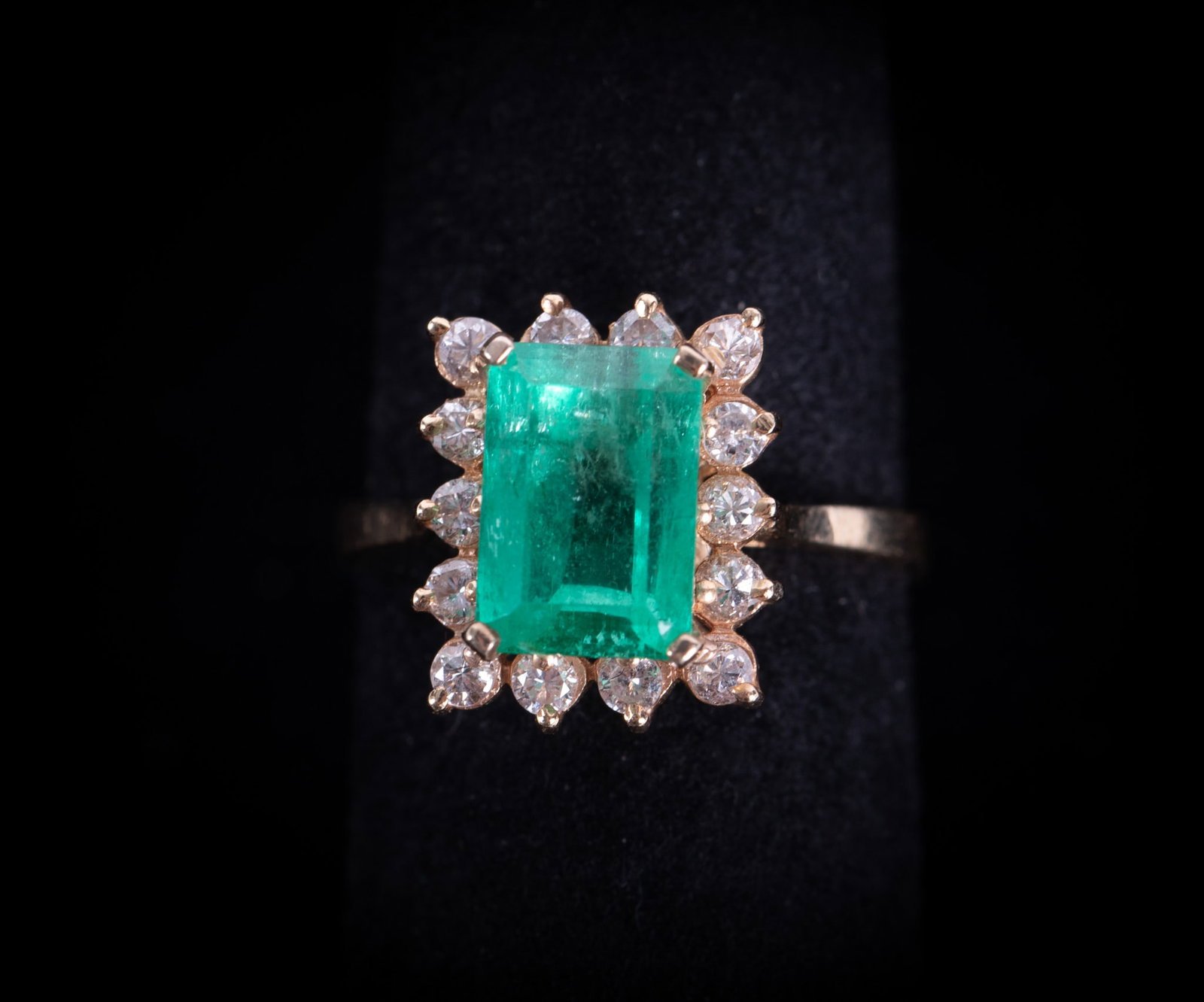 14K Yellow Gold Colombian Emerald & Diamond Ring (1 of 2)