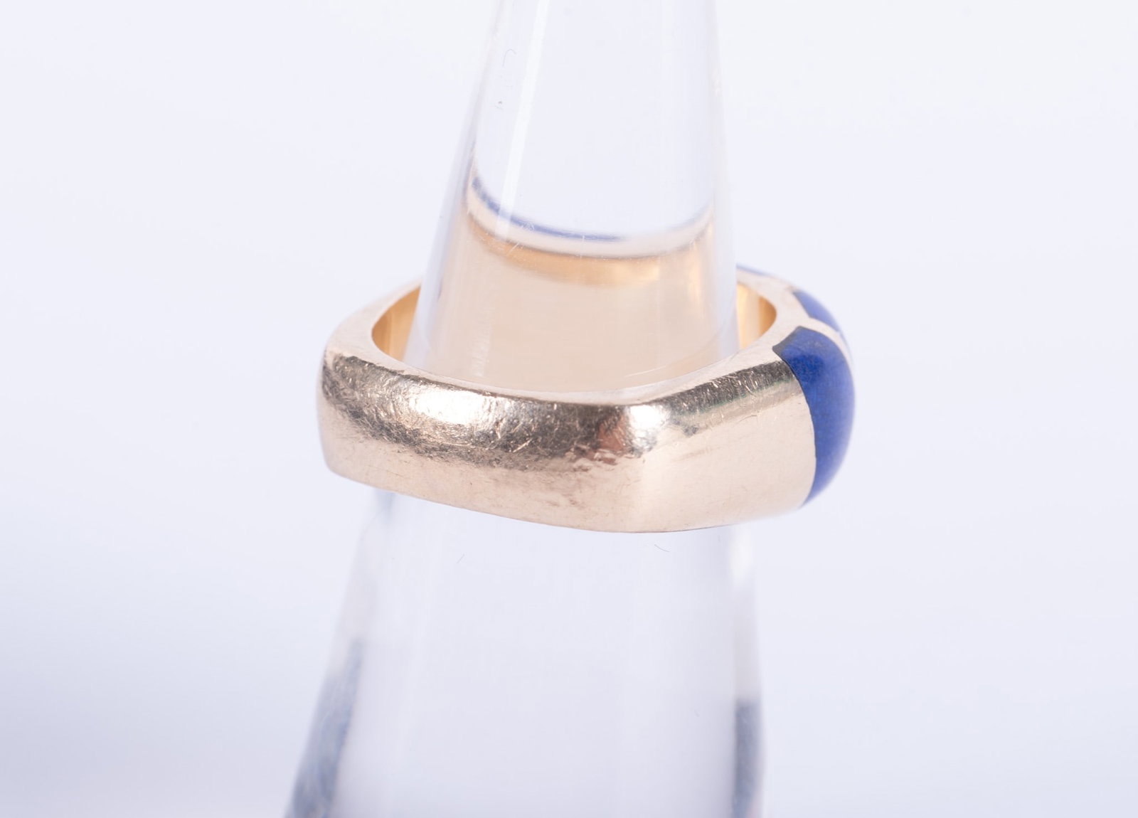 14K Yellow Gold Lapis & Diamond Ring - 2