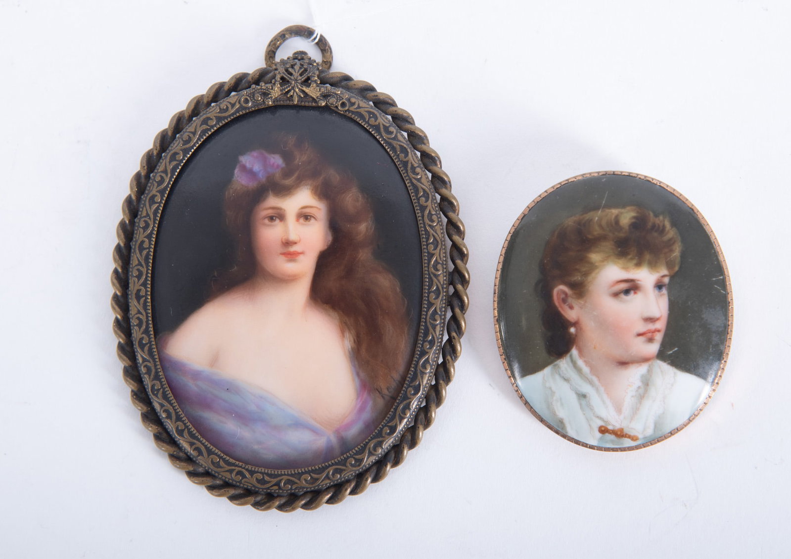 Two Finely Painted Antique Porcelain Portrait Pieces (1 of 3)