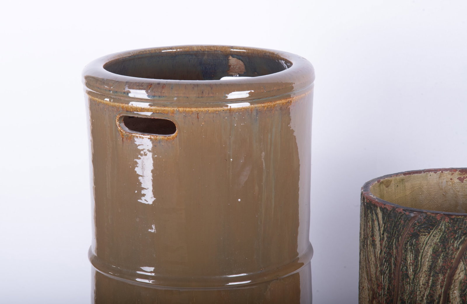Two Glazed Earthenware Umbrella or Cane Holders - 2