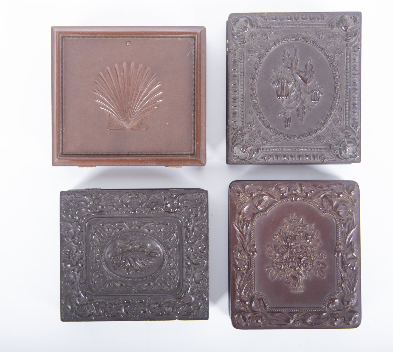 A Grouping of Four Sixth Plate Union Cases (1 of 4)