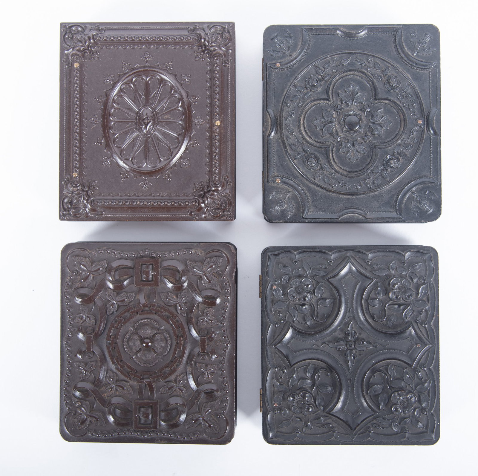 A Grouping of Four Sixth Plate Union Cases (1 of 4)