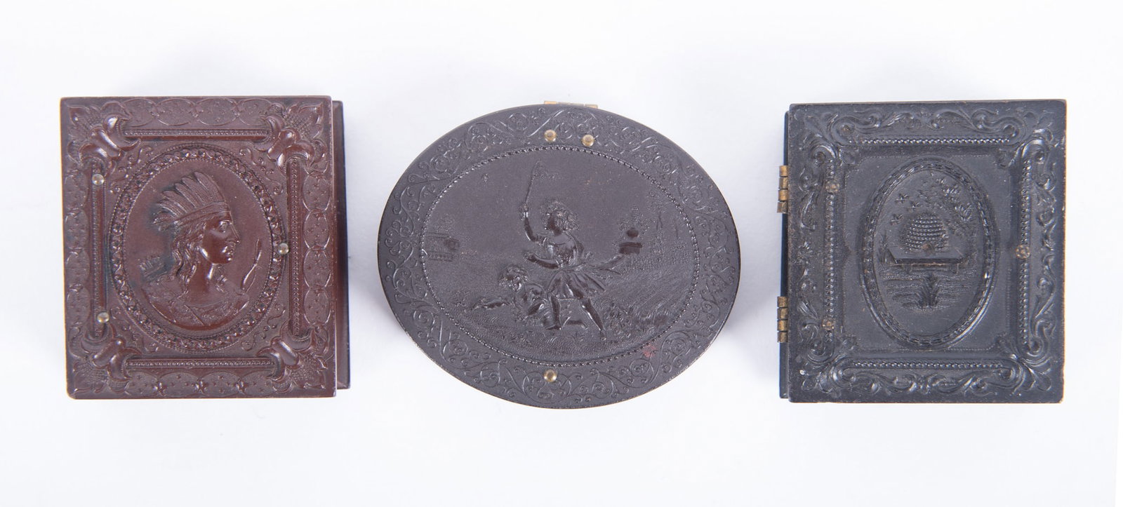A Grouping of Sixteenth-Plate and Ninth-Plate Union Cases (1 of 5)