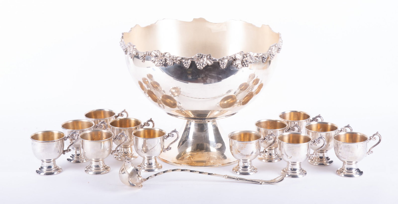 Silverplate Punchbowl, Cups and Ladle (1 of 4)