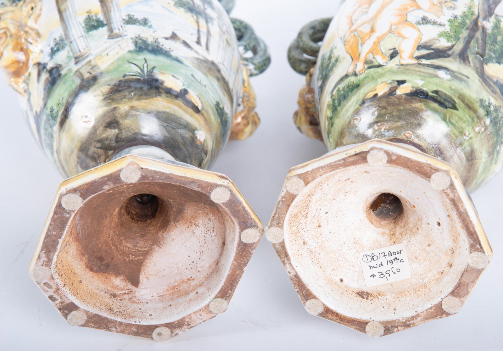 Pair of 19th Century Majolica Vases - 5