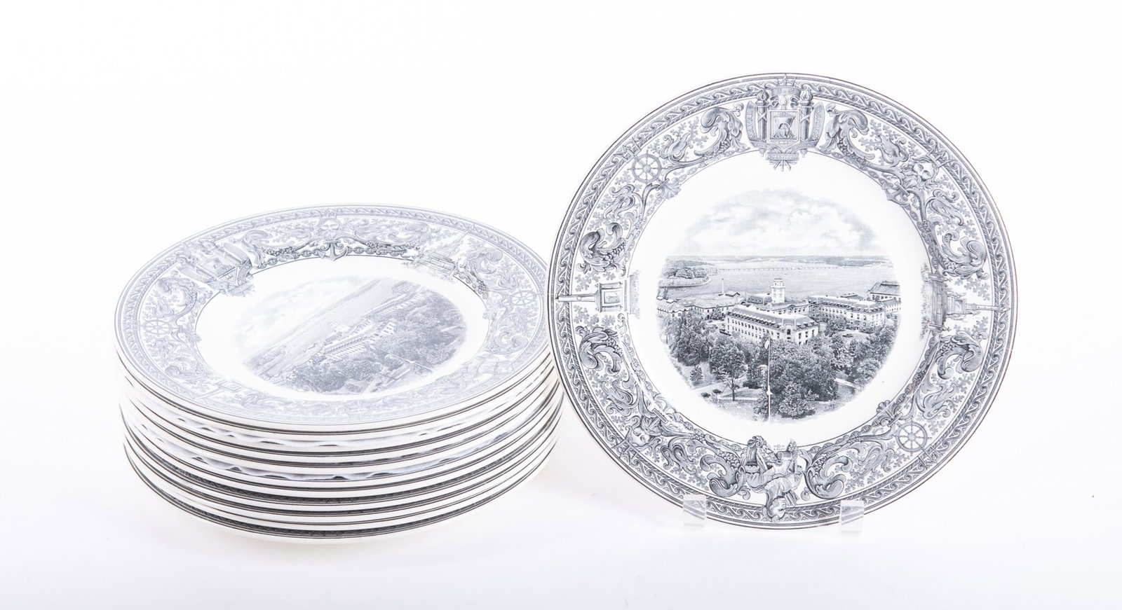 Twelve Copeland Spode U.S. Naval Academy Plates (1 of 4)