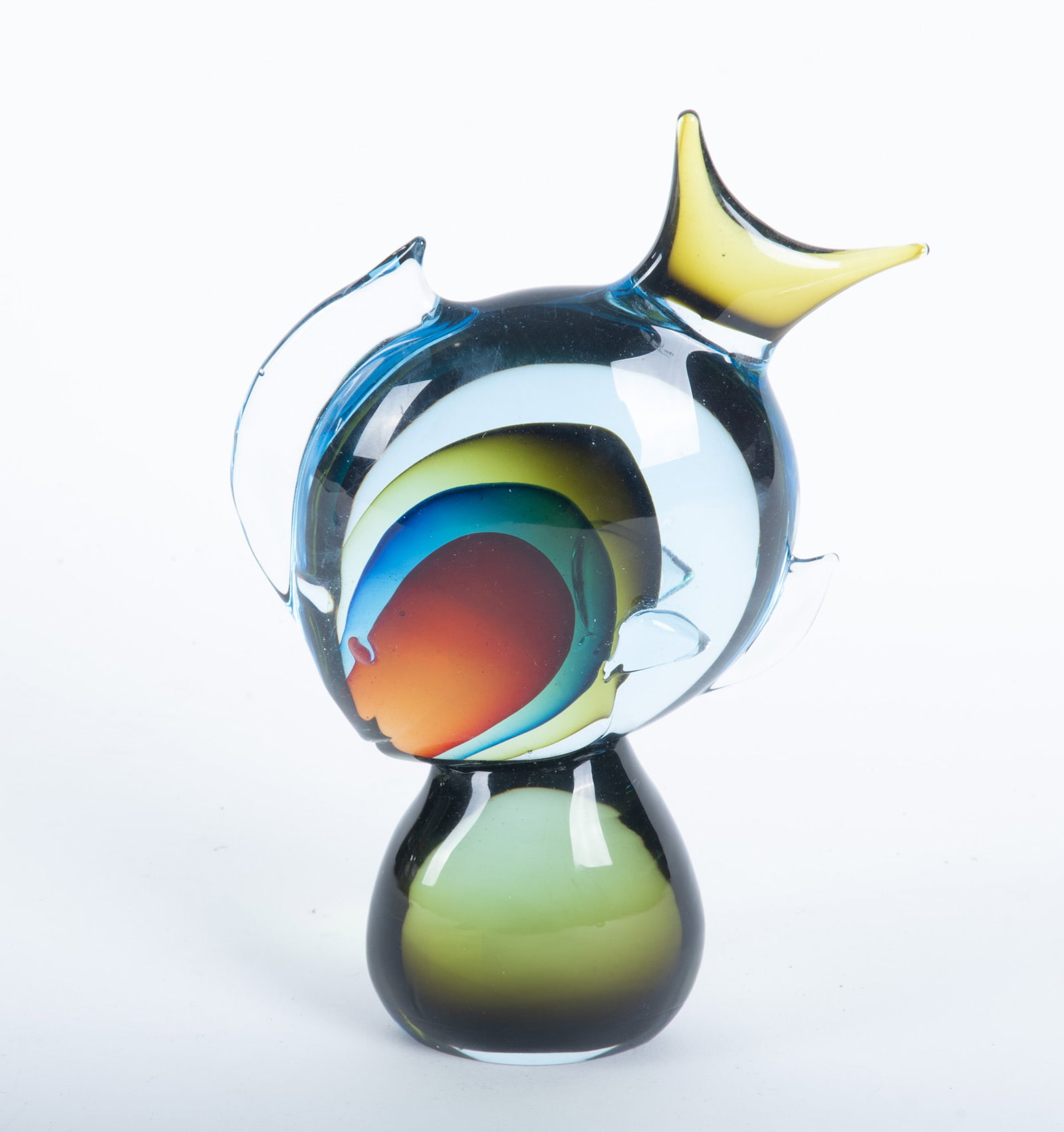 Oscar Zanetti (b. 1961), Murano Glass Fish: Oscar Zanetti (b. 1961), Murano Glass Fish Multi-colored blown glass sculpture. Height: 12 inches; Width: 8 inches