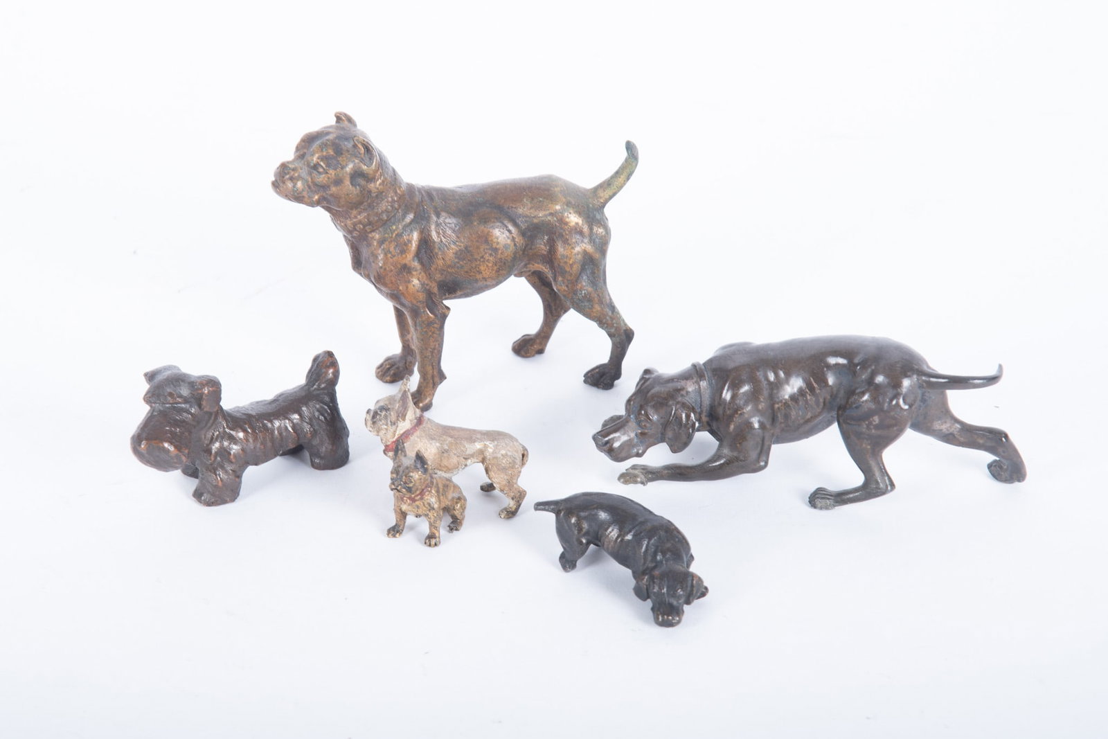 Five Bronze and Metal Dogs, including Vienna Bronzes (1 of 3)