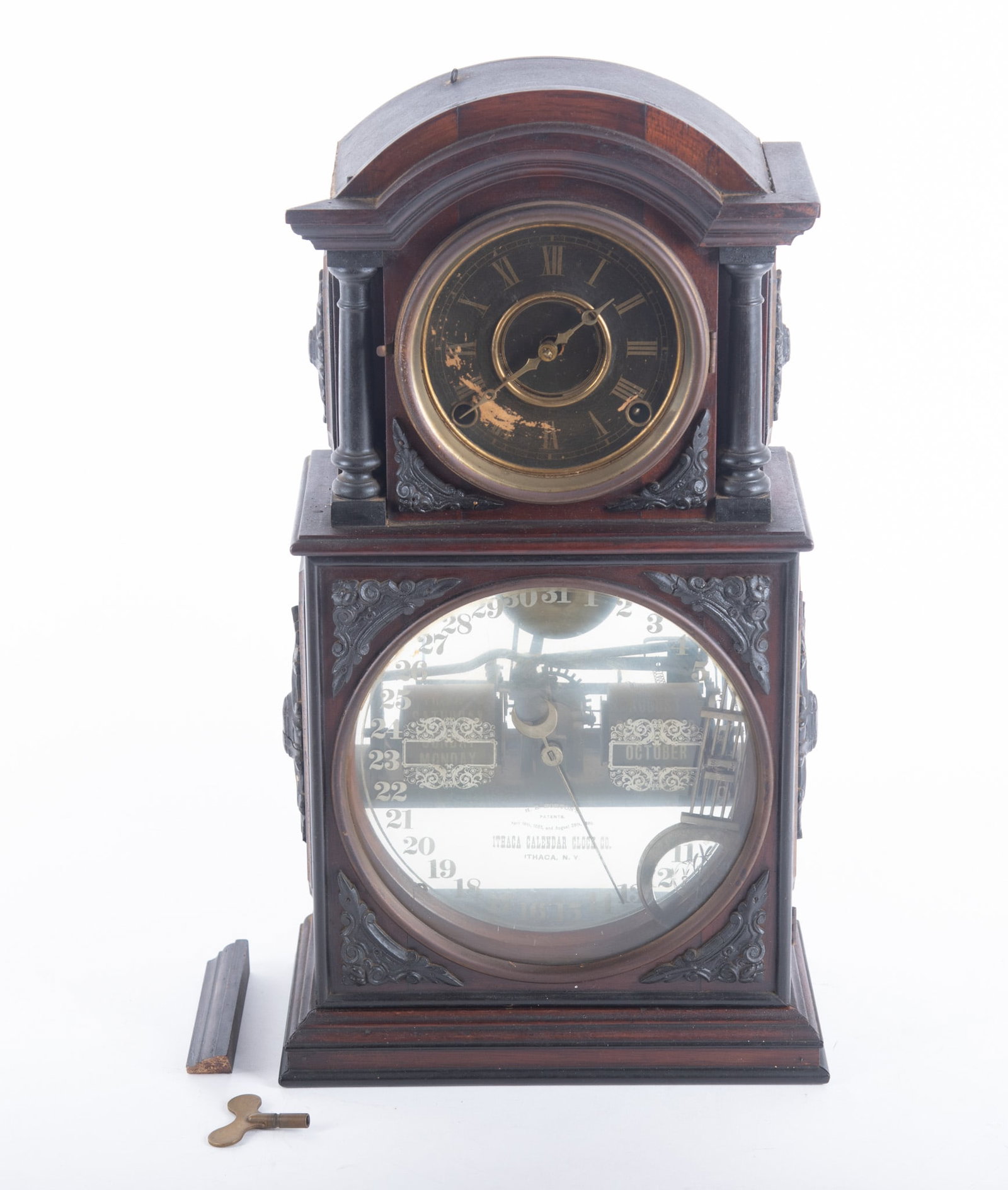 Antique American Calendar Shelf Clock (1 of 4)