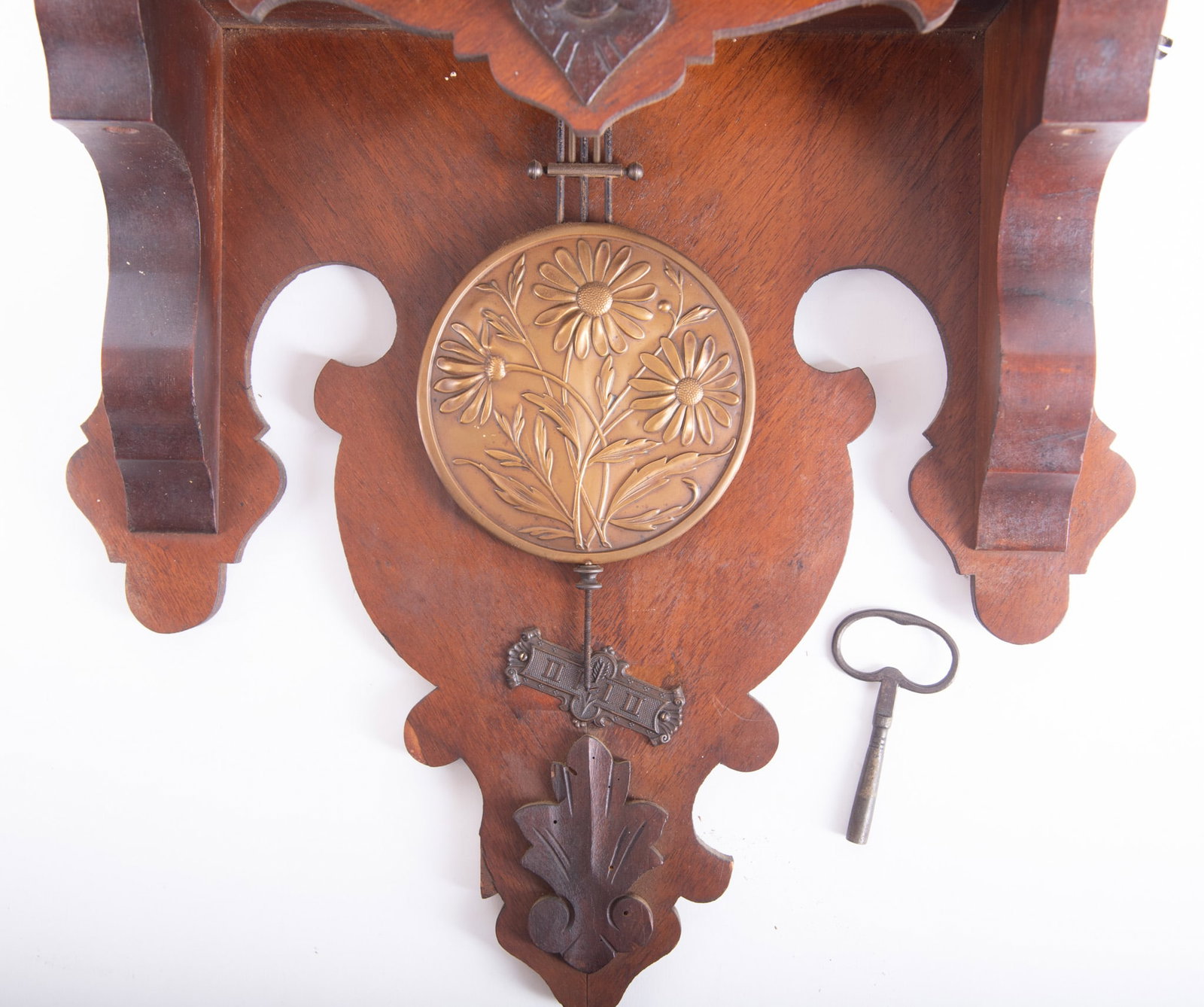 Antique German Walnut Wall Clock - 3
