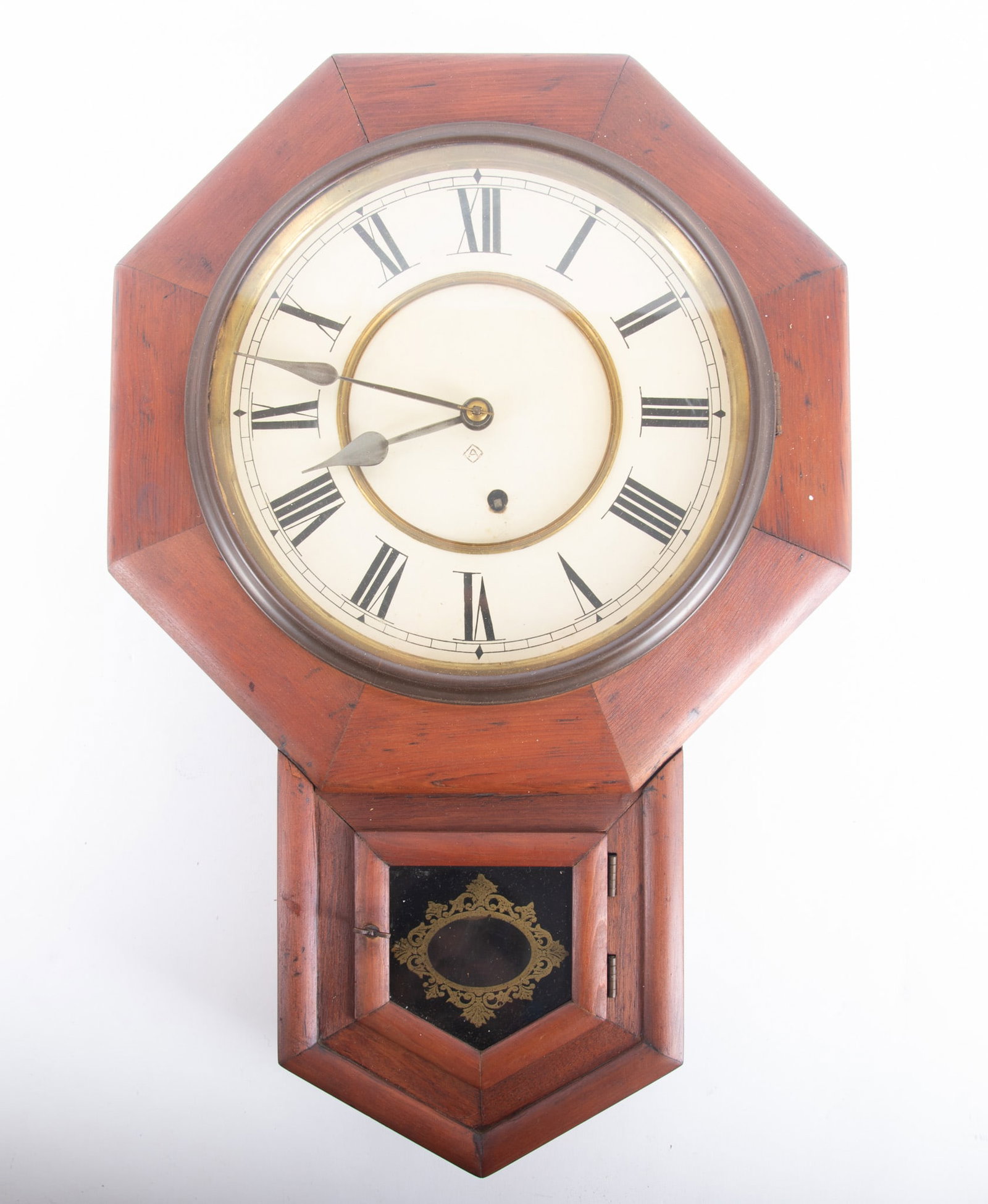 Antique American Octagonal Wall Clock (1 of 4)