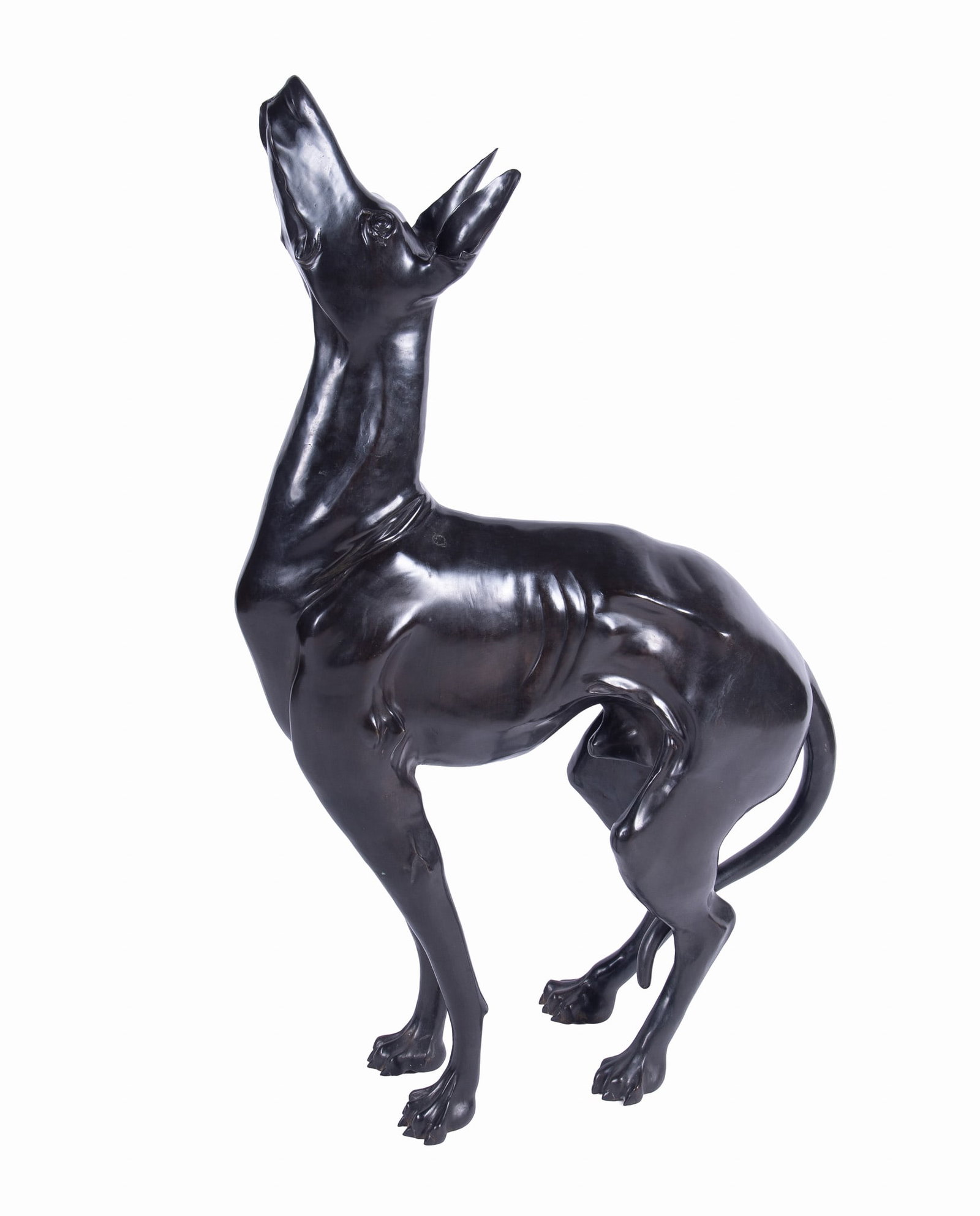 Large Bronze Greyhound Sculpture In The Art Deco Style: Large Bronze Greyhound Sculpture In The Art Deco Style 54 inches