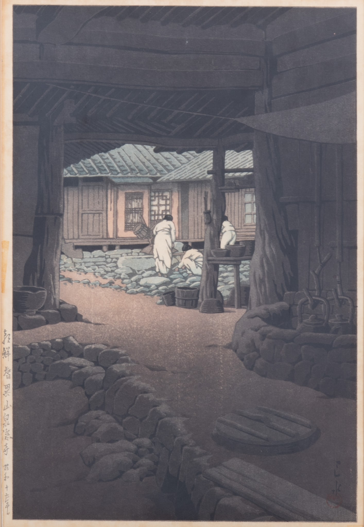Hasui Kawase, Japanese (1883-1957), The Choeneunsa Temple, Mount Jirisan, Korea, (Chosen Chiizan (1 of 4)