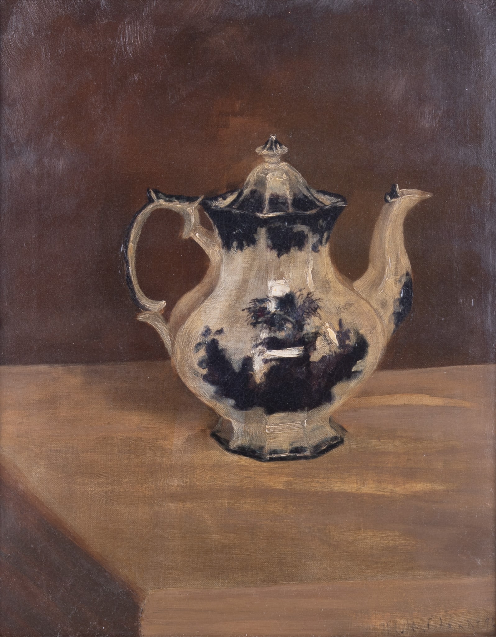 Oliver Clare, British (1853-1927), Blue and White Porcelain Teapot, 1896, oil on canvas (1 of 5)
