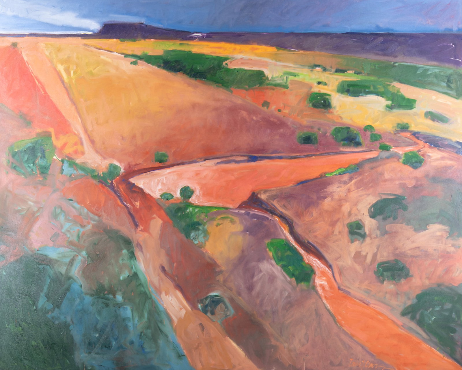 David, American 20th Century, Southwest Landscape, oil on canvas: David American, 20th Century Southwest Landscape oil on canvas signed lower right, framed. 50 x 61 inches (overall with frame)