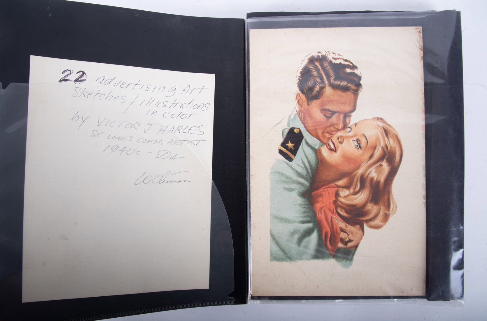 Victor Joseph Harles, Missouri (1894-1975), Portfolio of 22 Illustration Works, mixed media on paper (1 of 3)