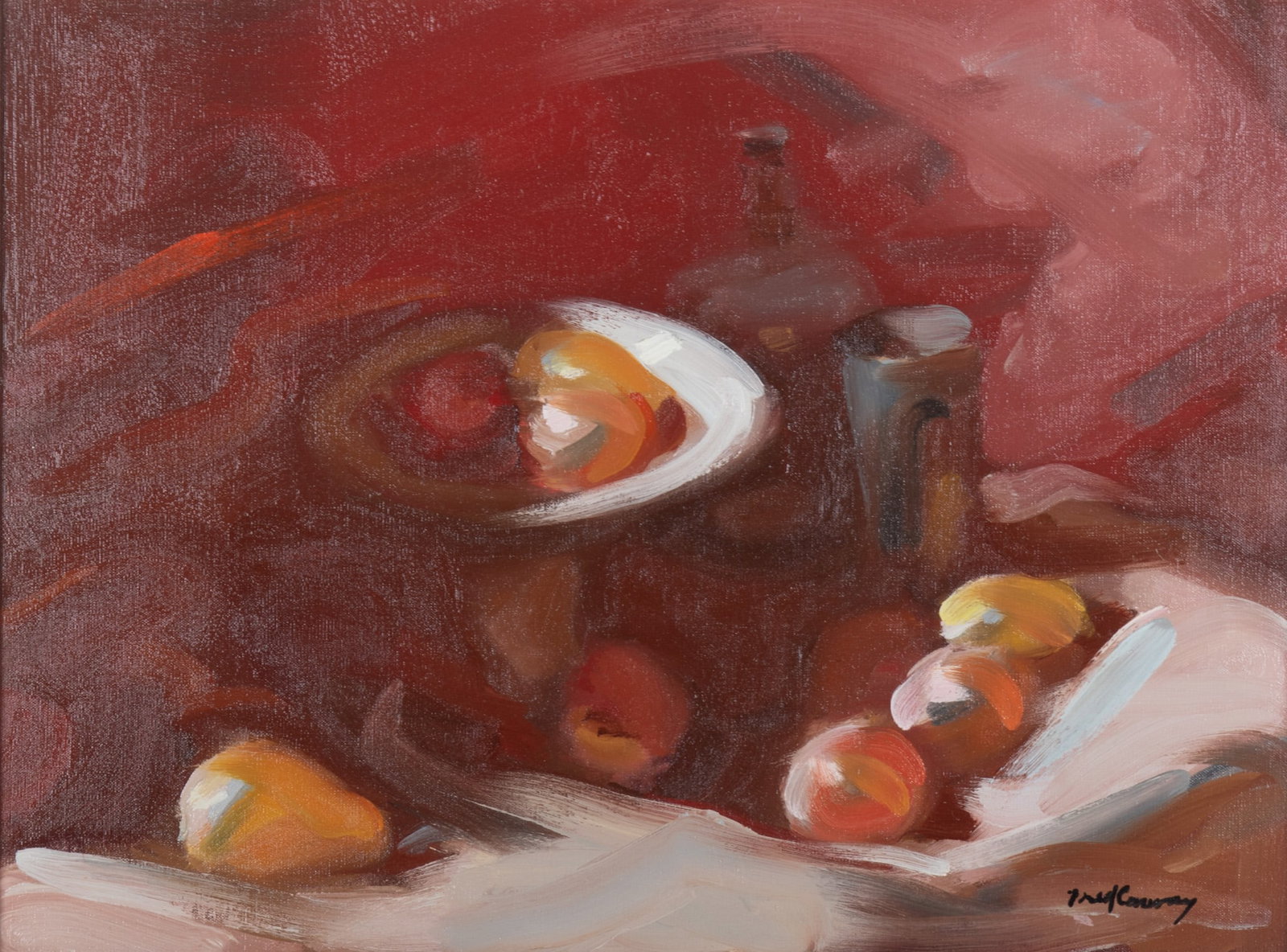 Fred Conway, Missouri (1900-1973), Still Life, 1960s, oil on canvas: Fred Conway Missouri, (1900-1973) Still Life, 1960s oil on canvas Signed lower right, Framed 18 x 24 inches; 25 3/4 x 31 3/4 inches (overall with frame)