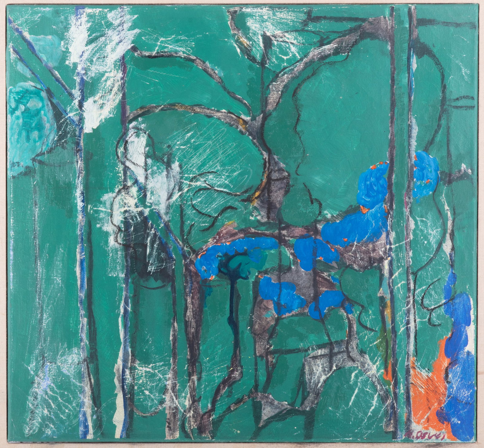Arthur Osver, Missouri, New York, Illinois (1912-2006), Landscape, 1969, oil on canvas, paint loss (1 of 5)