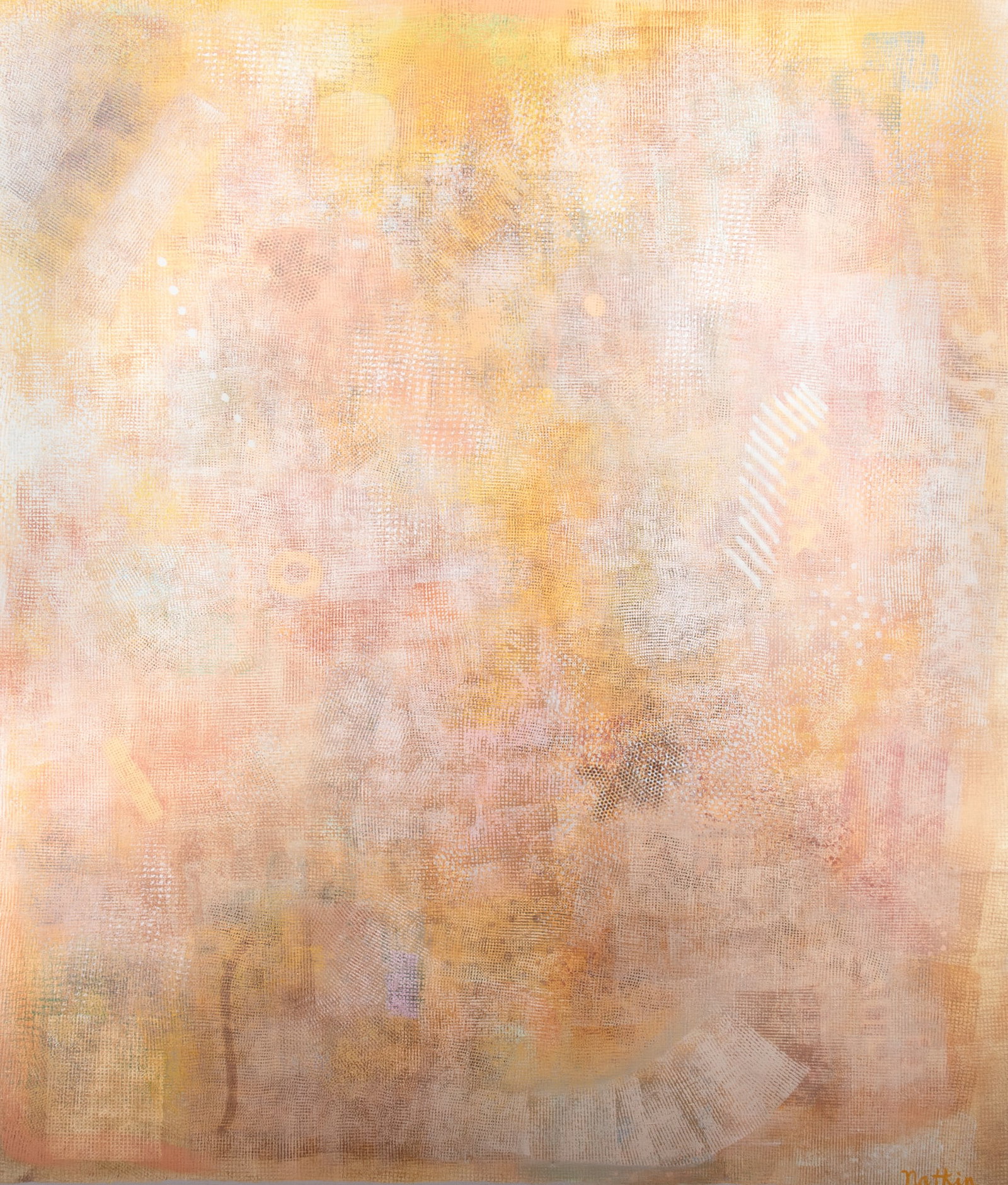 Robert Natkin, American (1930-2010), Intimate Lighting (Brown), 1973, acrylic on canvas: Robert Natkin American, (1930-2010) Intimate Lighting (Brown), 1973 acrylic on canvas signed lower right, framed. Label verso: Andre Emmerich, New York Andre Emmerich stamp to the stretcher 73 x 63 in