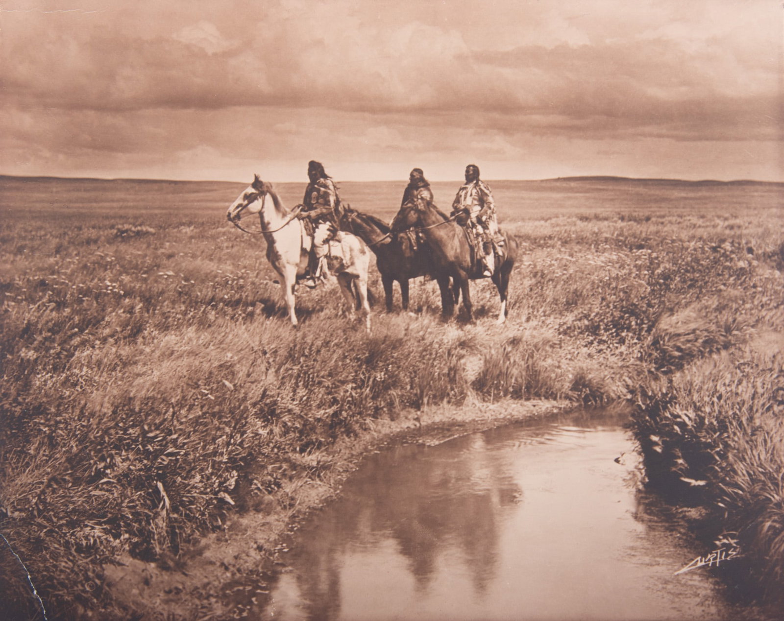 Edward S. Curtis, American (1887-1952), Three Chiefs, platinum print (1 of 5)