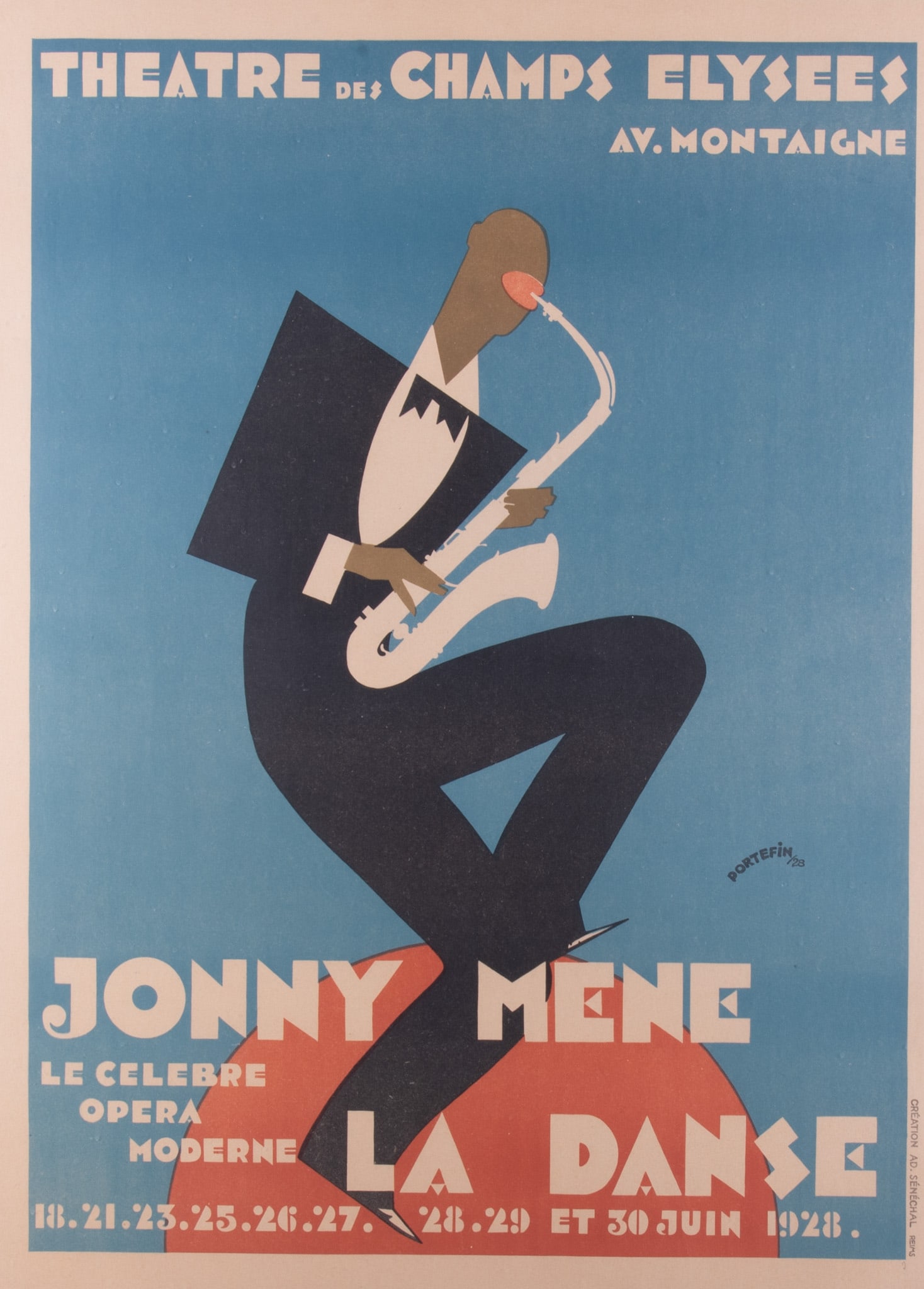 Robert Portefin, France 1899-1958, Jonny Mene La Danse, color lithographic poster (1 of 4)