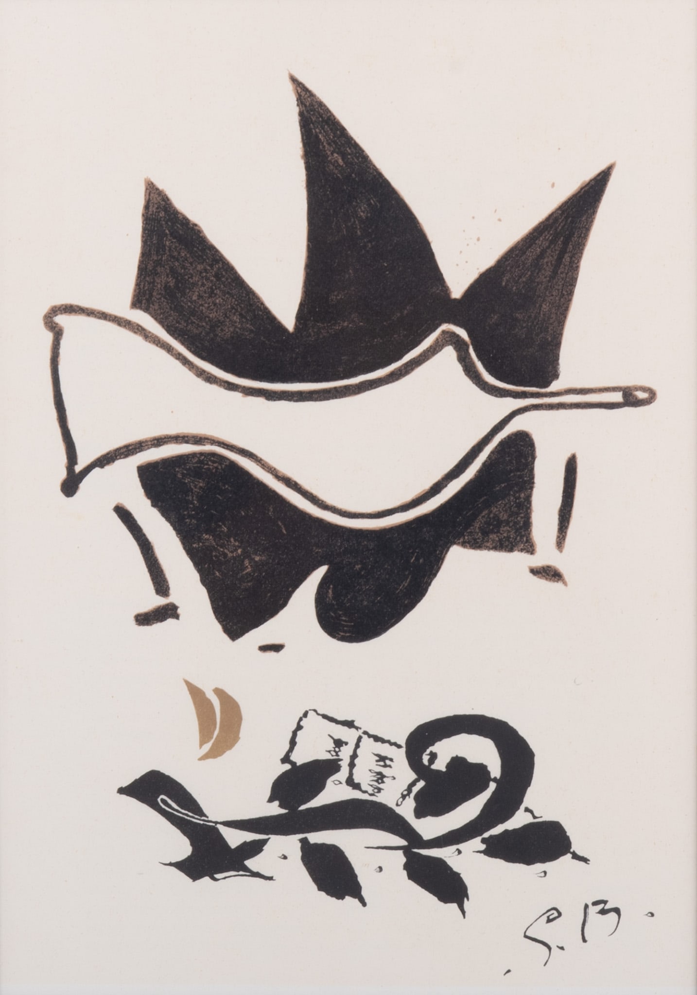 Georges Braque, French (1882-1963), White Dove, 1956, color lithograph: Georges Braque French, (1882-1963) White Dove, 1956 color lithograph Published by Maeght, Paris framed. 13 1/2 x 9 1/2 inches; 21 1/2 x 17 inches (overall with frame)