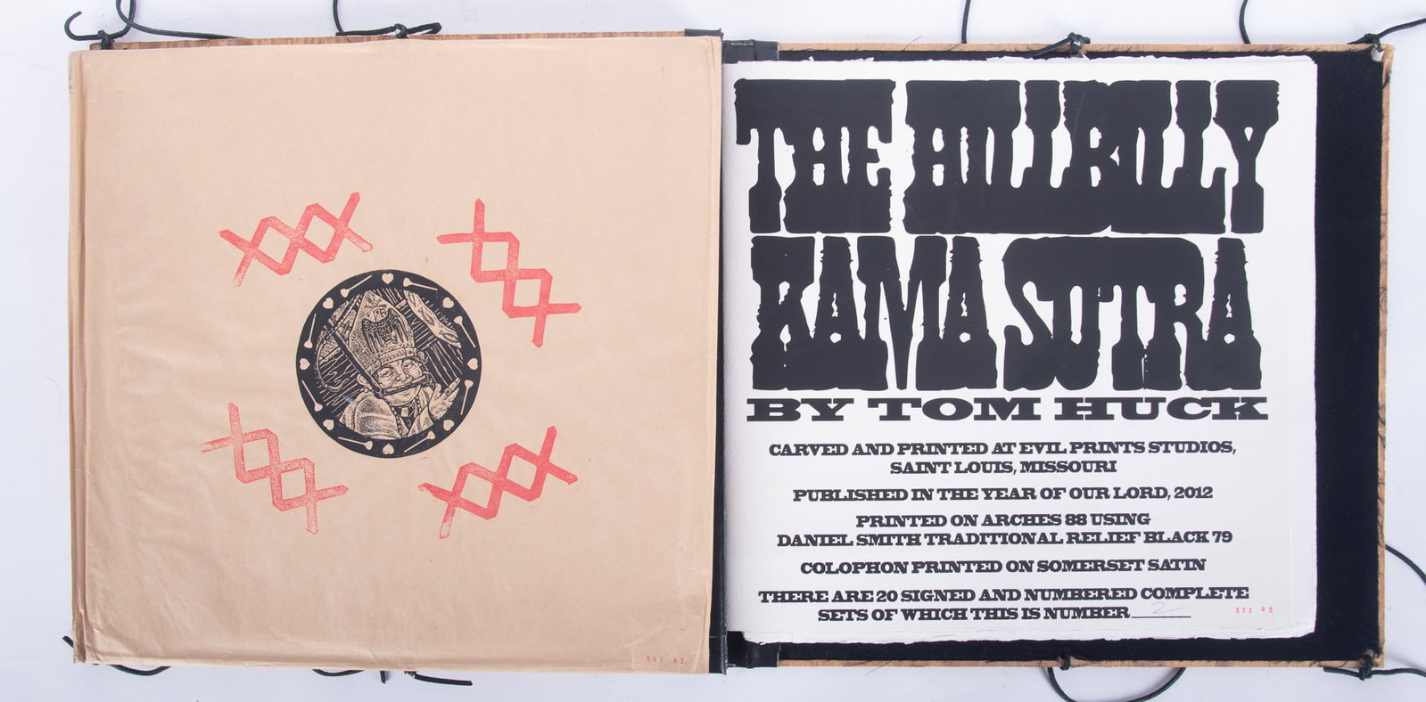 Tom Huck, St. Louis (b. 1971), The Hillbilly Kama Sutra, 2012, Complete Portfolio, wood engravings,: Tom Huck St. Louis, (b. 1971) The Hillbilly Kama Sutra, 2012, Complete Portfolio wood engravings, this is number 2 of 20 complete signed and numbered sets with 15 loose wood engravings each engraving 
