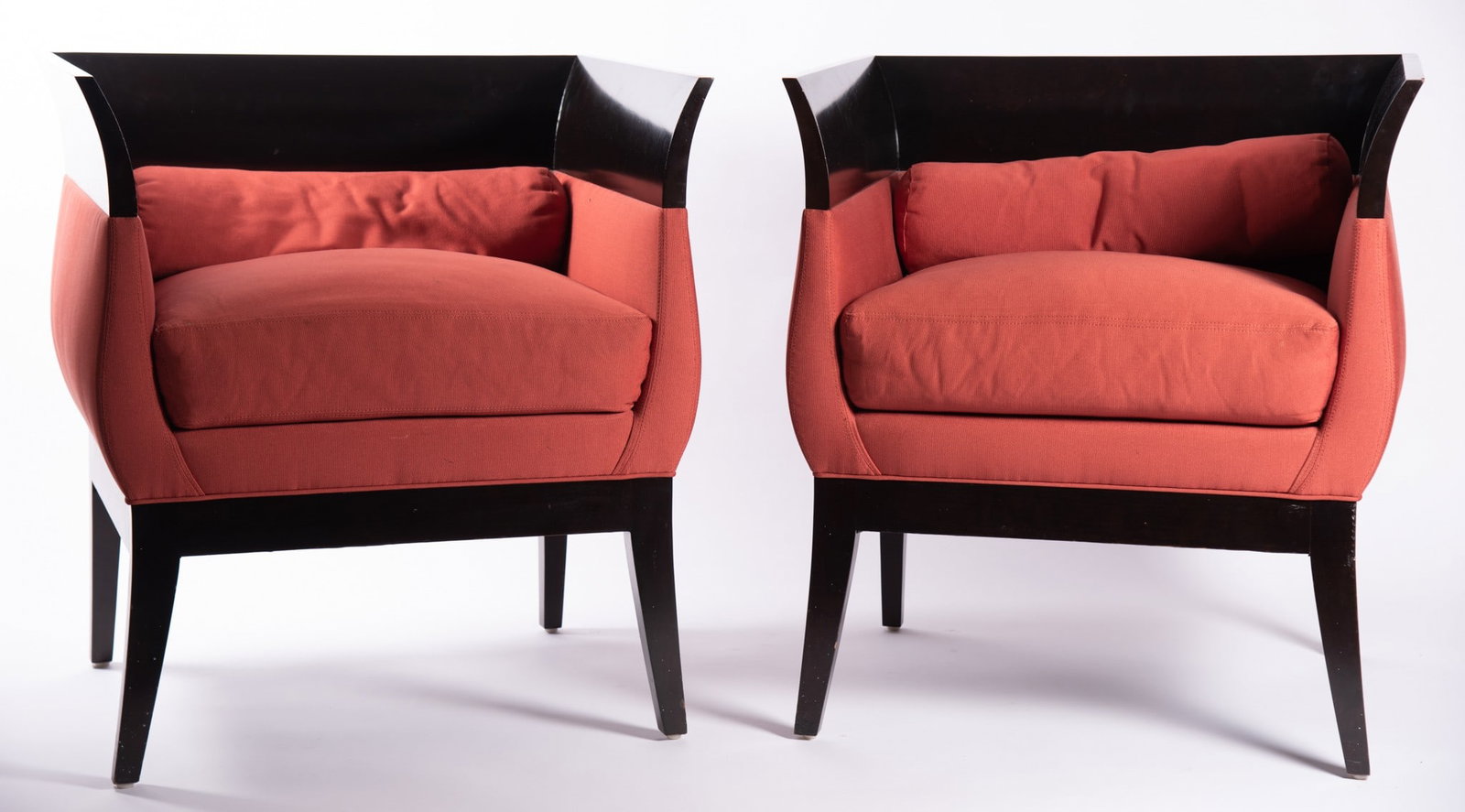 Barbara Barry, Pair of Lounge Chairs for Baker Furniture: Barbara Barry, Pair of Lounge Chairs for Baker Furniture Back height: 31 inches