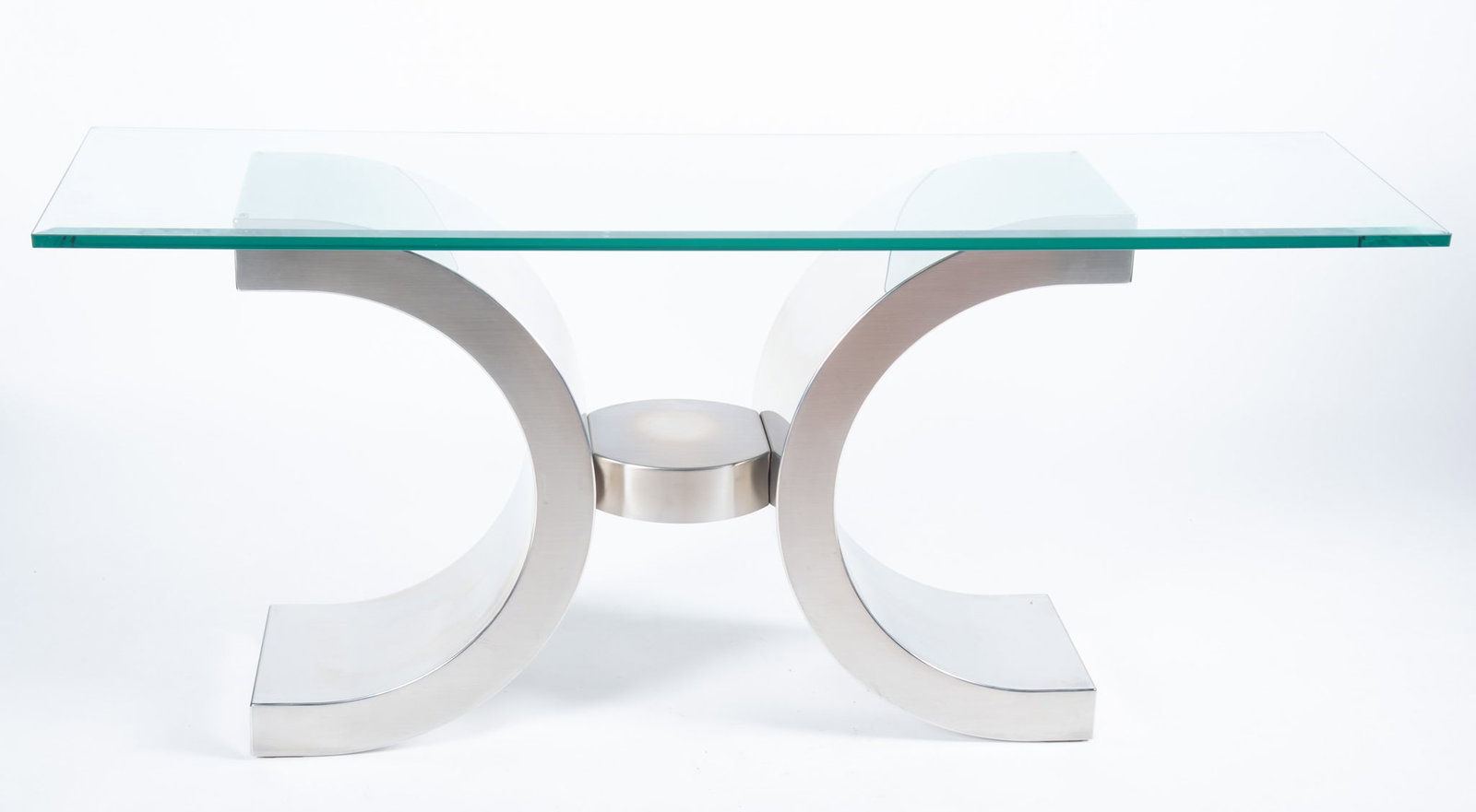 Contemporary Polished Steel Console Table (1 of 4)