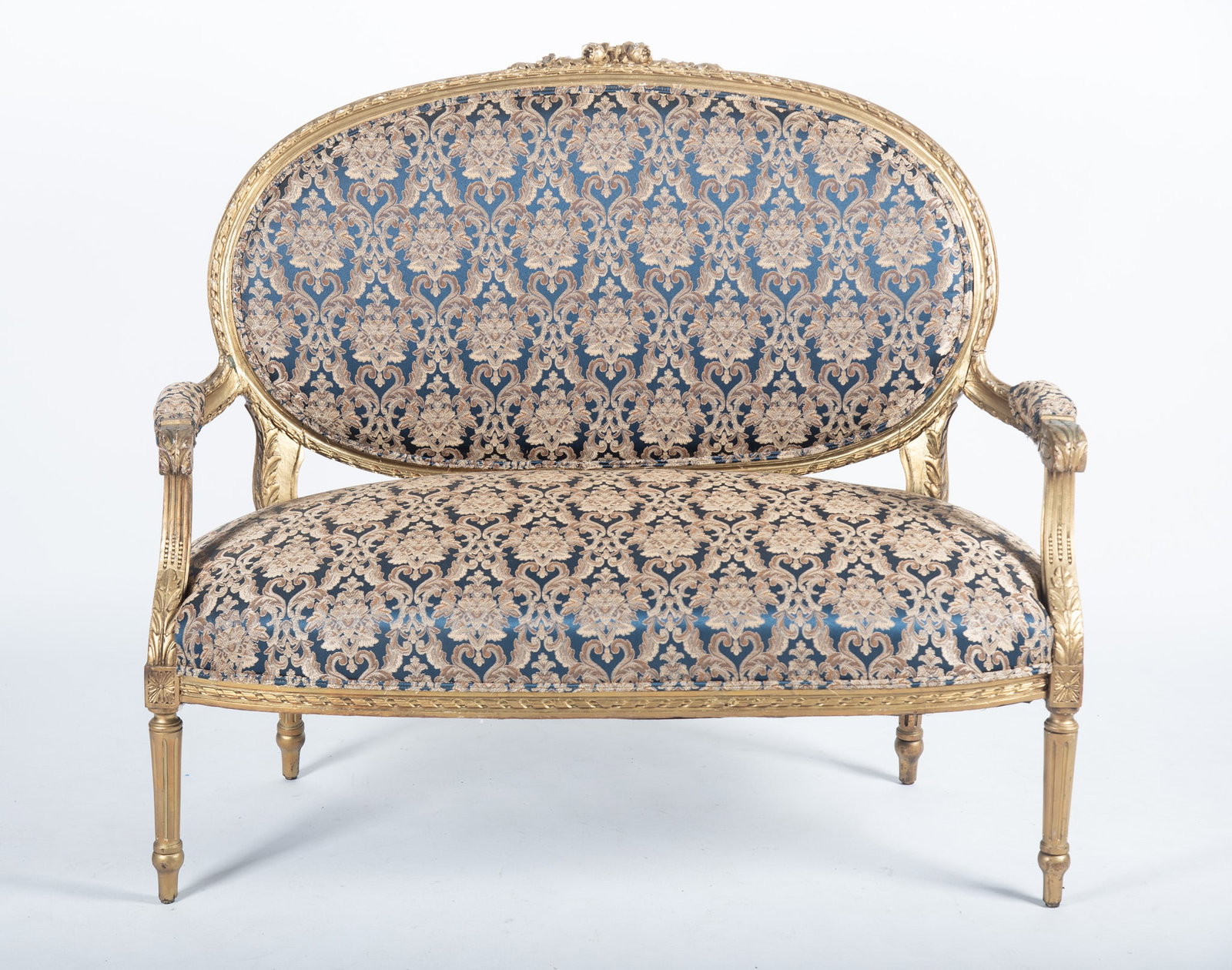 A Late 19th Century Louis XVI-Style Giltwood Settee (1 of 5)