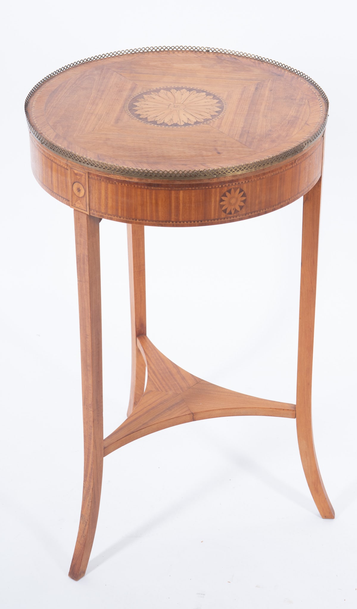 Inlaid Marquetry Round Accent Table, Early 20th Century (1 of 3)