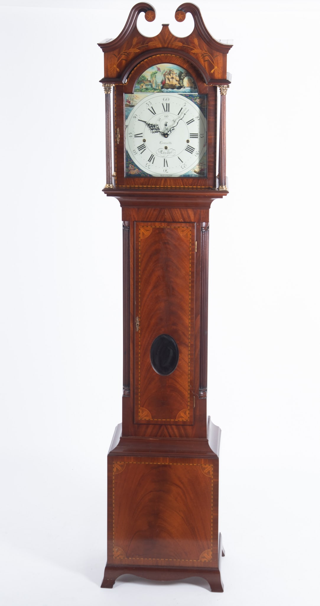 Twentieth Century Flame Mahogany English Long Case Clock (1 of 4)