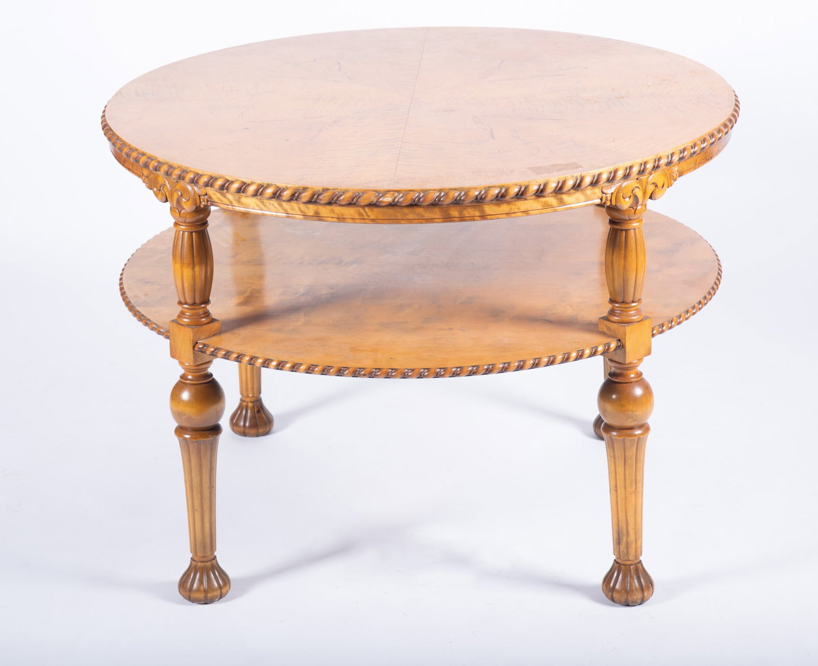 Continental, Early 20th Century, Round Maple Table (1 of 3)