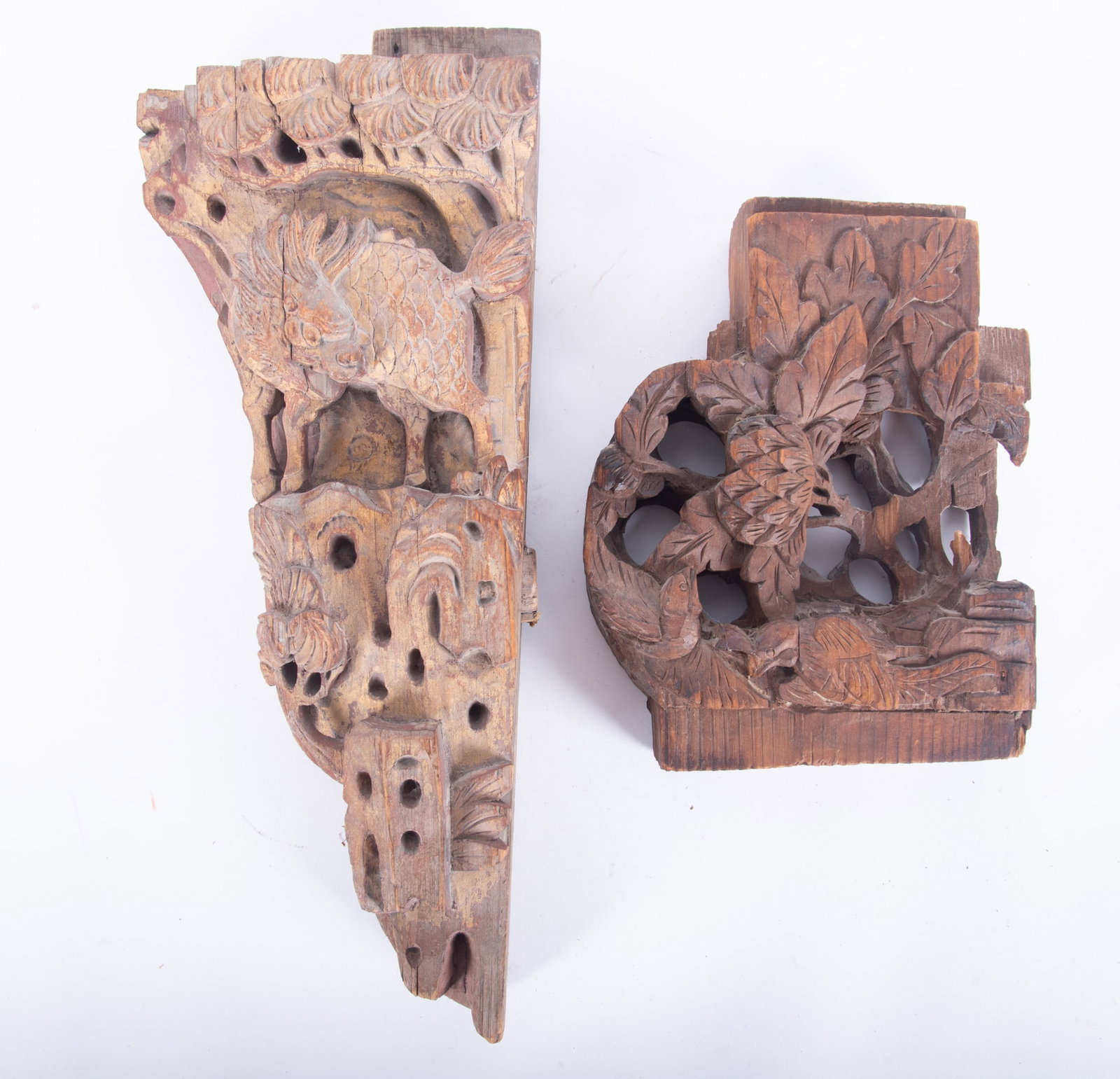 Two Chinese Carved Wood Architectural Elements (1 of 3)