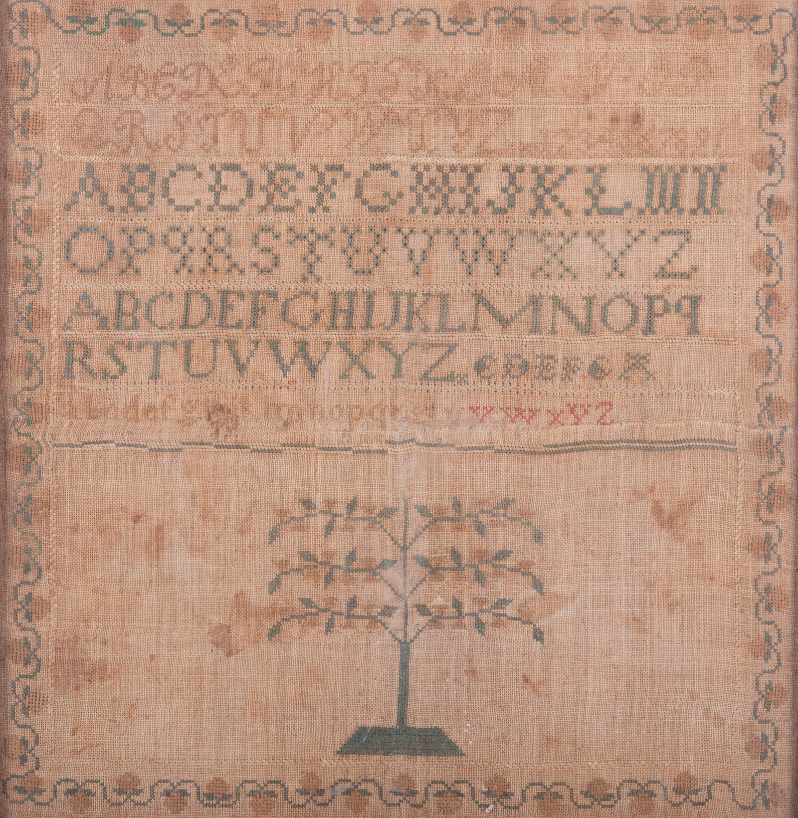 Antique American Needlework Sampler (1 of 3)