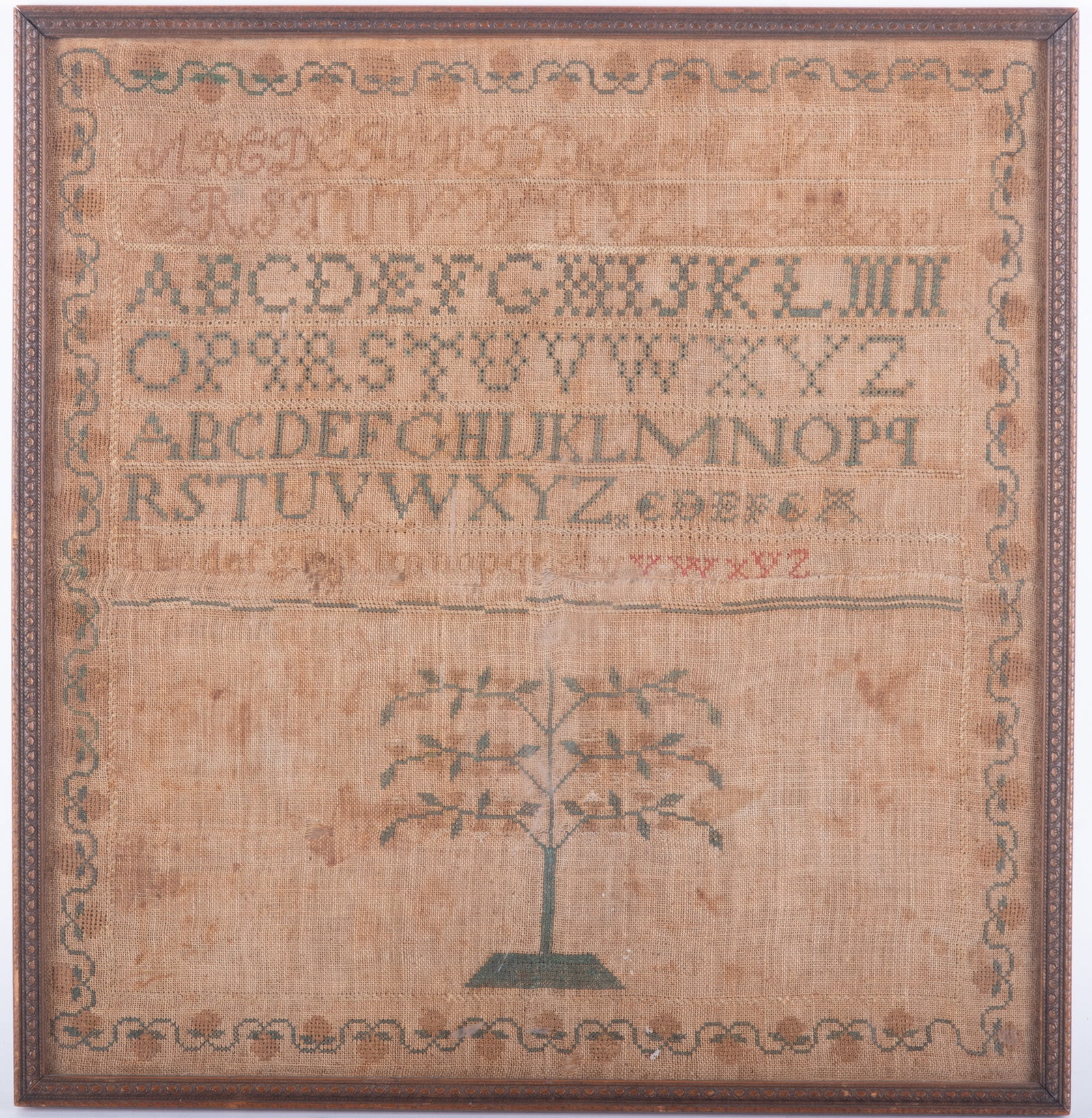 Antique American Needlework Sampler - 2
