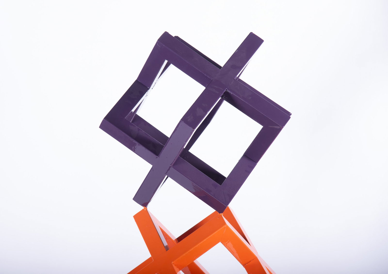 Modern Multi Colored Stack Cube sculpture - 2