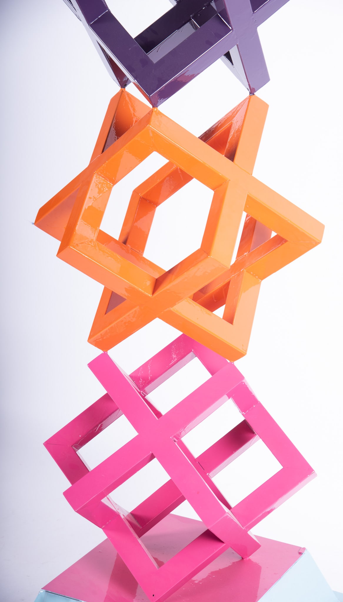 Modern Multi Colored Stack Cube sculpture - 3